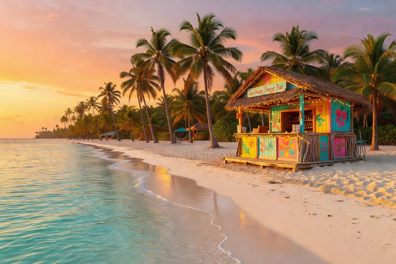 Plage tropicale caribbeenne evoquant les rencontres CaribbeanCupid
