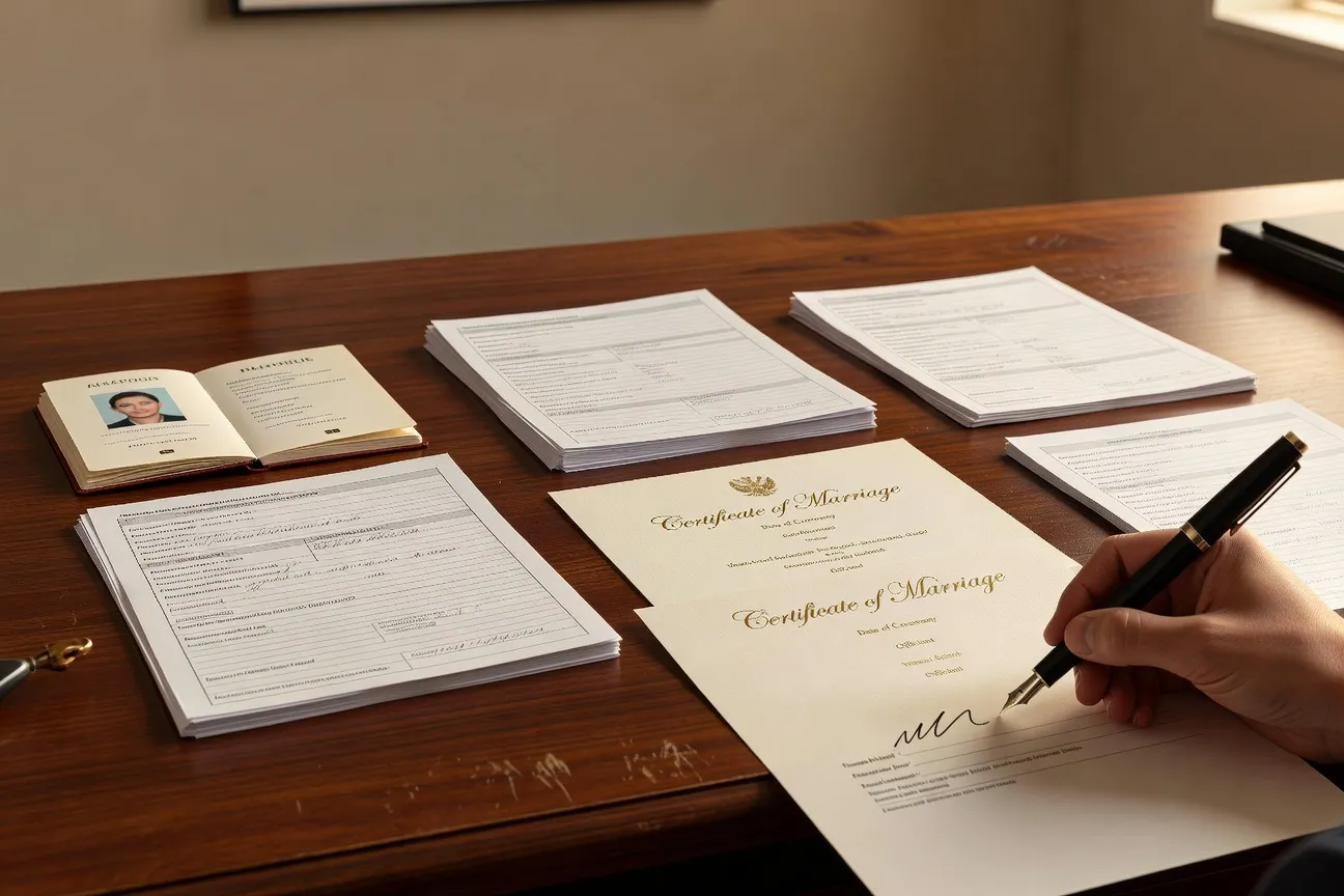 Documents administratifs pour mariage franco-latin : passeport, formulaires visa, certificat de coutume