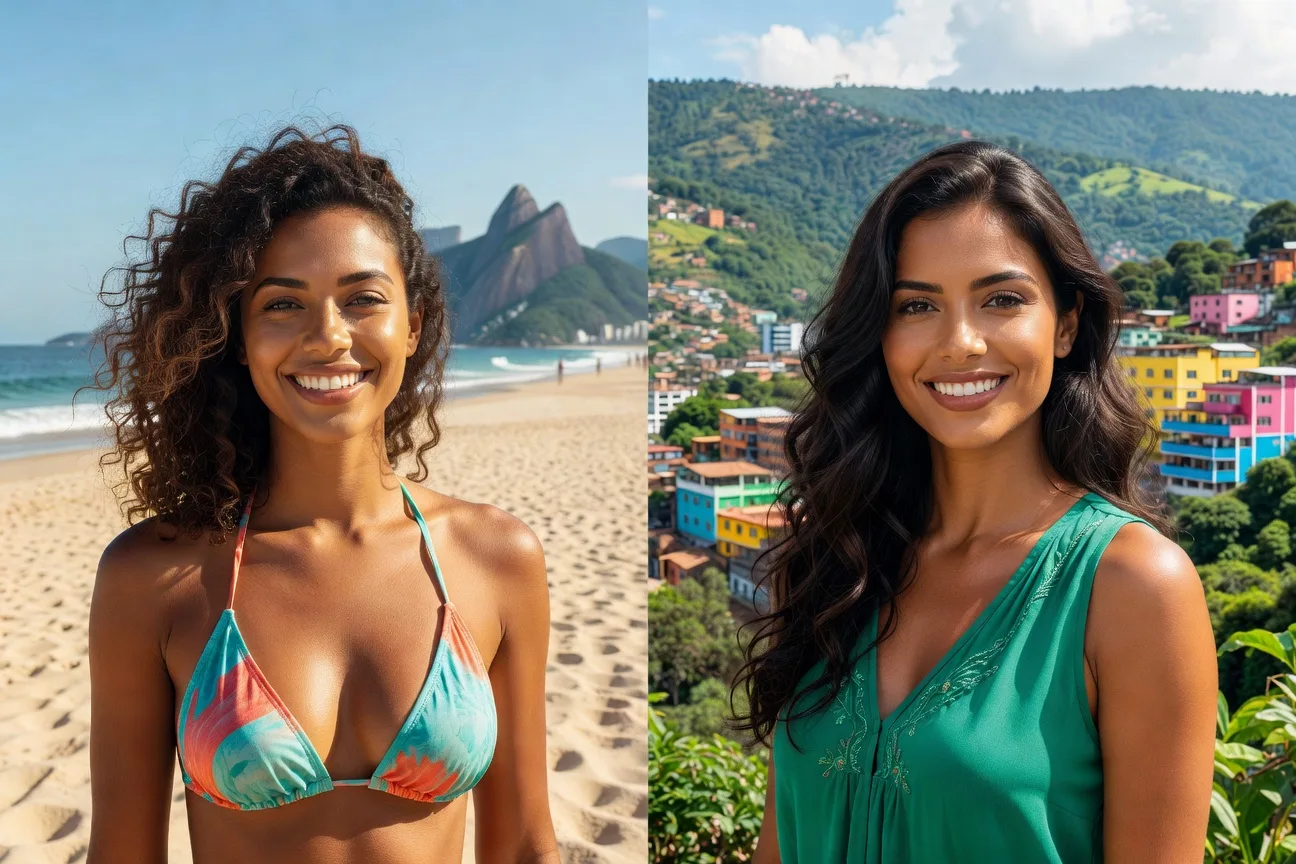 Comparaison visuelle femme bresilienne et femme colombienne
