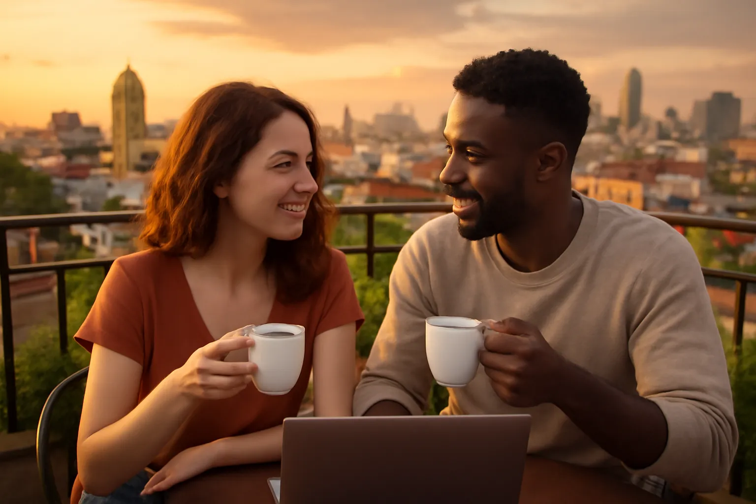 Couple utilisant LatinAmericanCupid pour se rencontrer