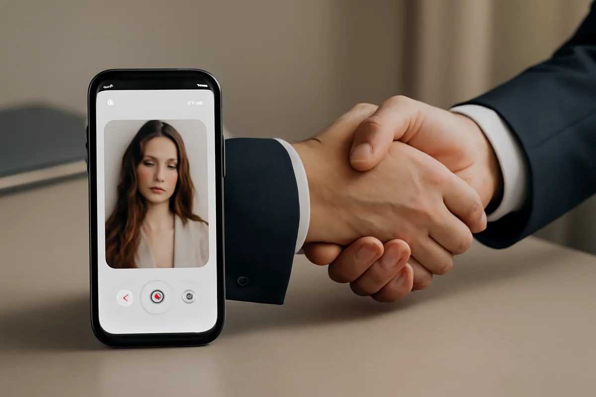 Homme échangeant en visioconférence avec une femme latino-américaine